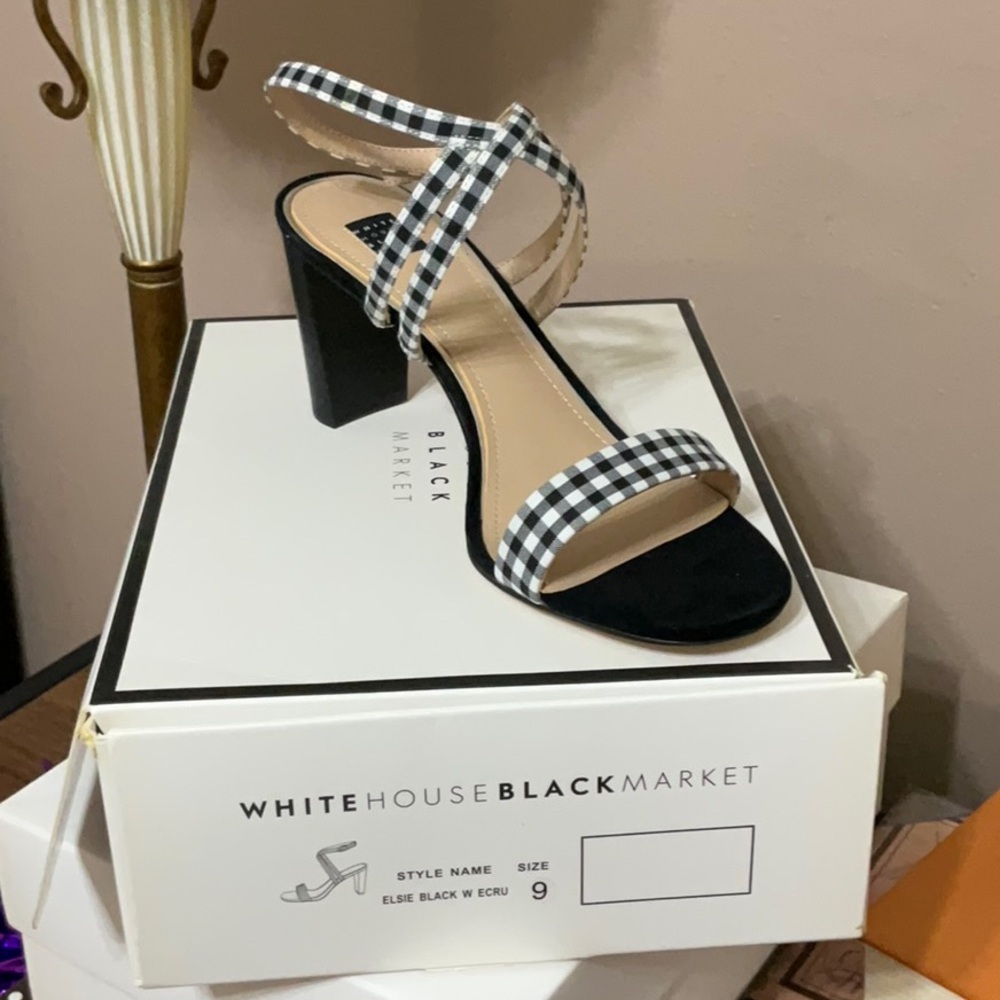White House Black Market Black and White Heels